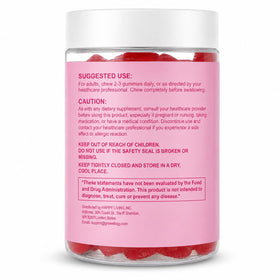 Gummies Grewellogy avec fruits frais en arrière-plan