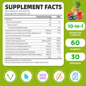 Gummies GrnLife au calcium magnésium zinc avec saveur d'ananas