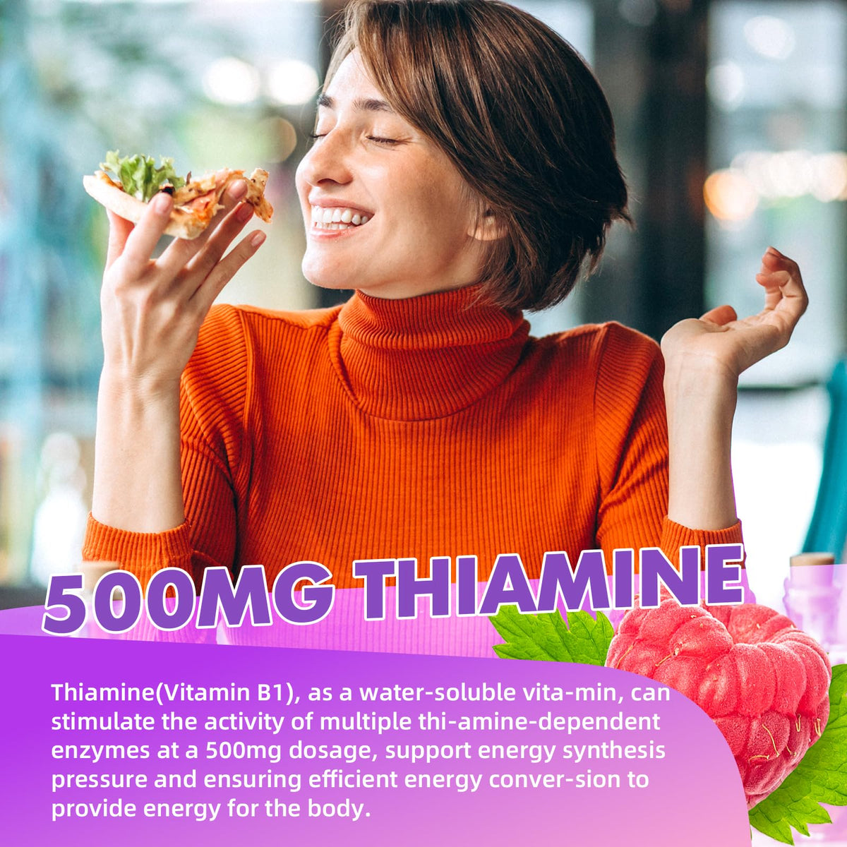 Gummies GrnLife B1 500mg en gros plan sur une cuillère