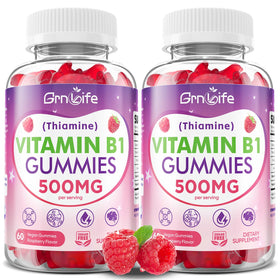 Gummies GrnLife B1 500mg paquet avant avec saveur framboise