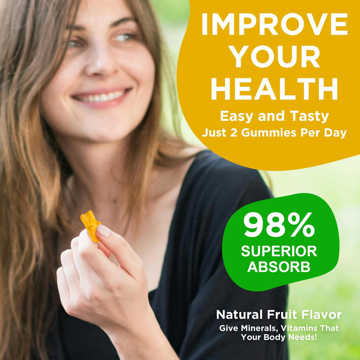 Gummies GrnLife Calcium Magnésium Zinc 120 pièces en gros plan