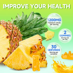 Gummies GrnLife citrate de potassium avec étiquette et ingrédients