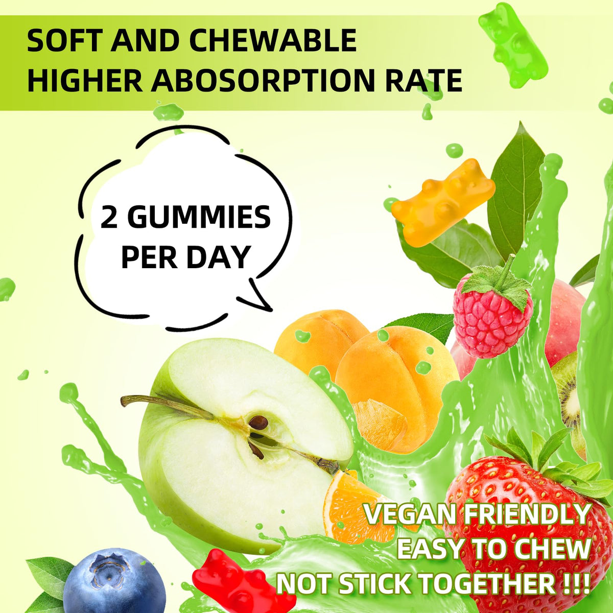 Gummies GrnLife dans une main, mise en scène naturelle