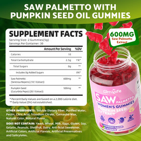 Gummies GrnLife Saw Palmetto en forme de framboise
