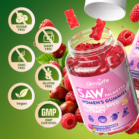 Gummies GrnLife Saw Palmetto sur une table