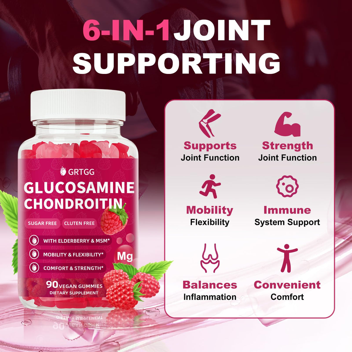 Gummies GRTGG sur une table avec des baies