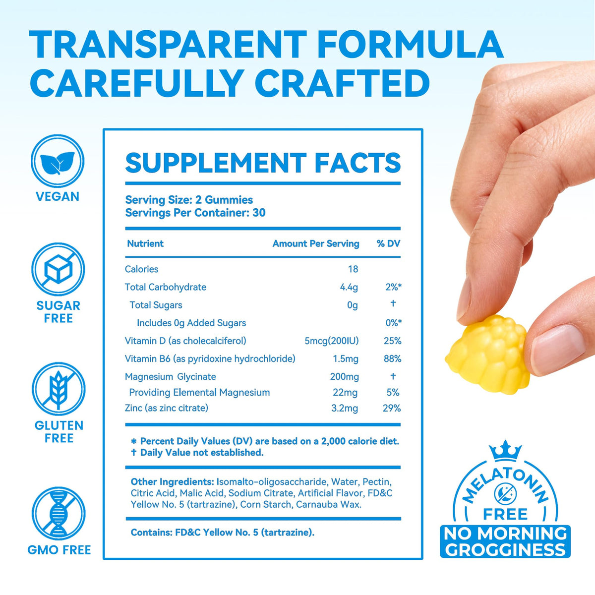Gummies GrunixWell de magnésium glycinate 200mg, flacon ouvert