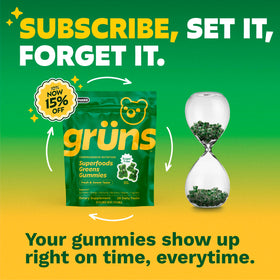 Gummies Grüns au goût de fraise, vue de face