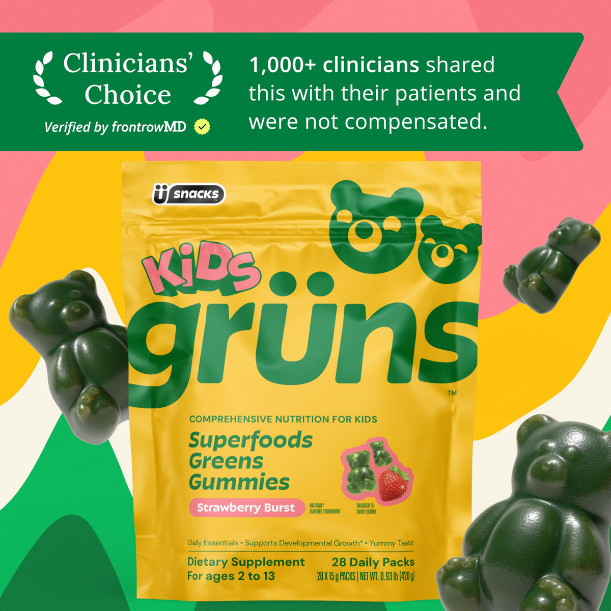 Gummies Grüns Multivitamines Enfants, en extérieur avec enfants