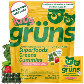 Gummies Grüns multivitamines pour enfants, paquet de 28, vue de face