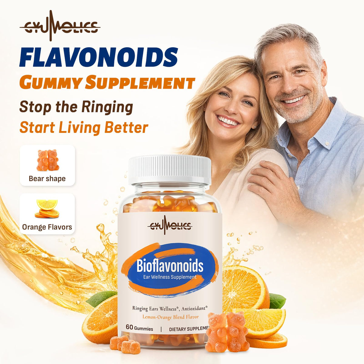 Gummies Gyumolics à côté d'un verre d'eau