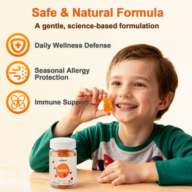 Gummies Gyumolics Quercetine montrant l'emballage avec ingrédients végétaux