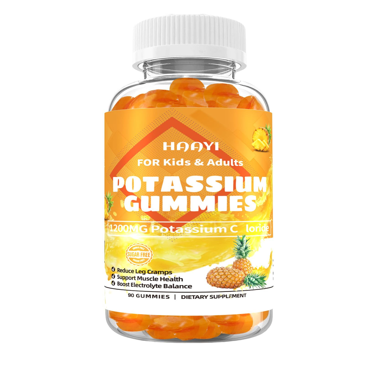 Gummies HAAYI 1200mg de chlorure de potassium, vue de face