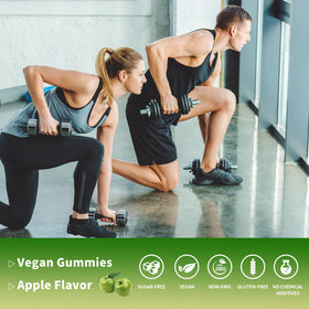 Gummies HAAYI HMB et L-Leucine avec une main tenant un gummy