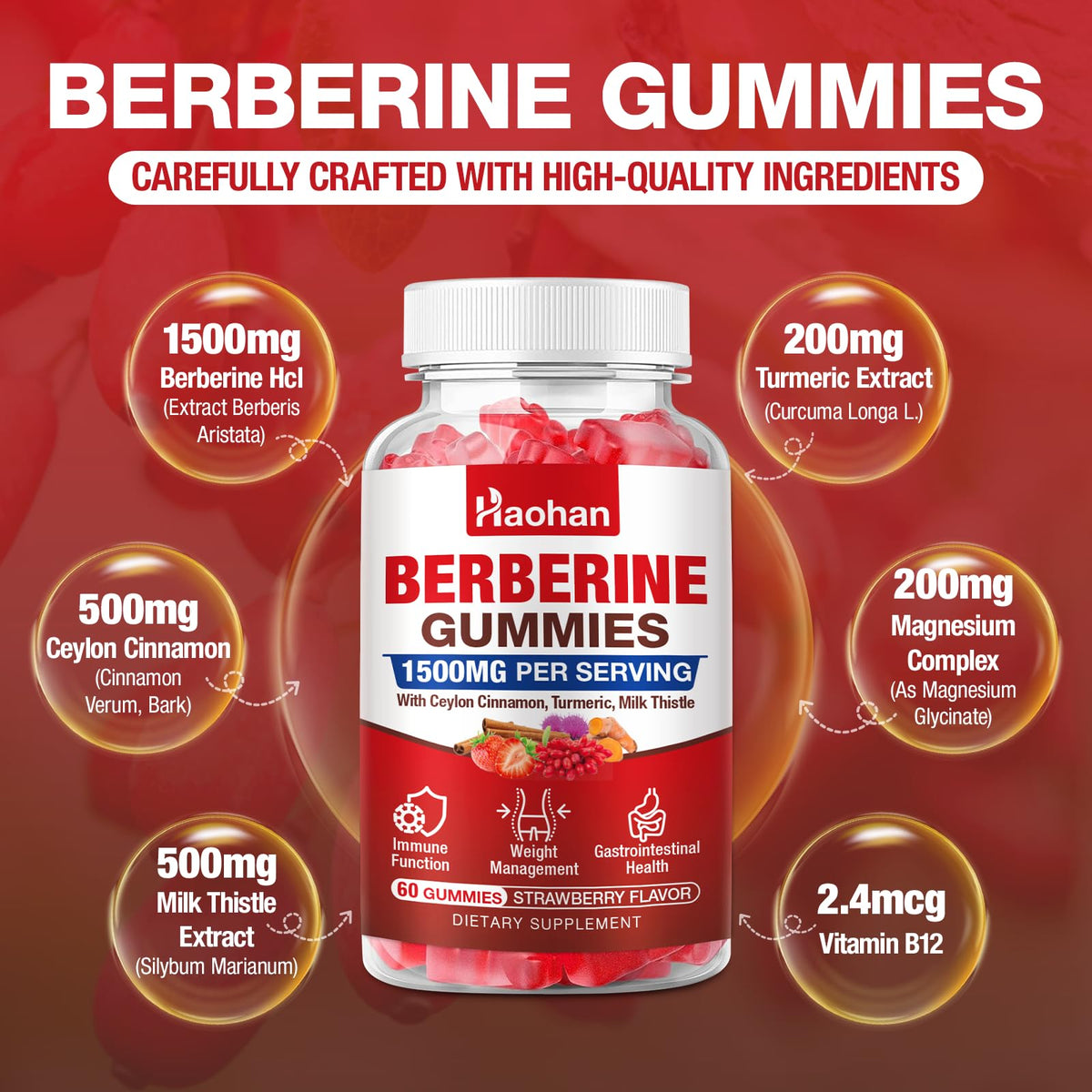 Gummies Haohan avec un gros plan sur la texture et la couleur