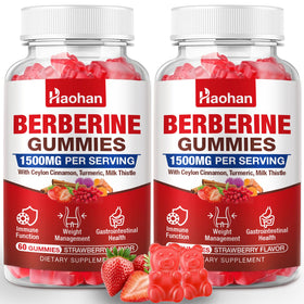 Gummies Haohan de Berbérine 1500mg avec Cannelle de Ceylan devant un fond blanc