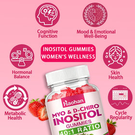 Gummies Haohan Myo-Inositol et D-Chiro Inositol montrant la texture