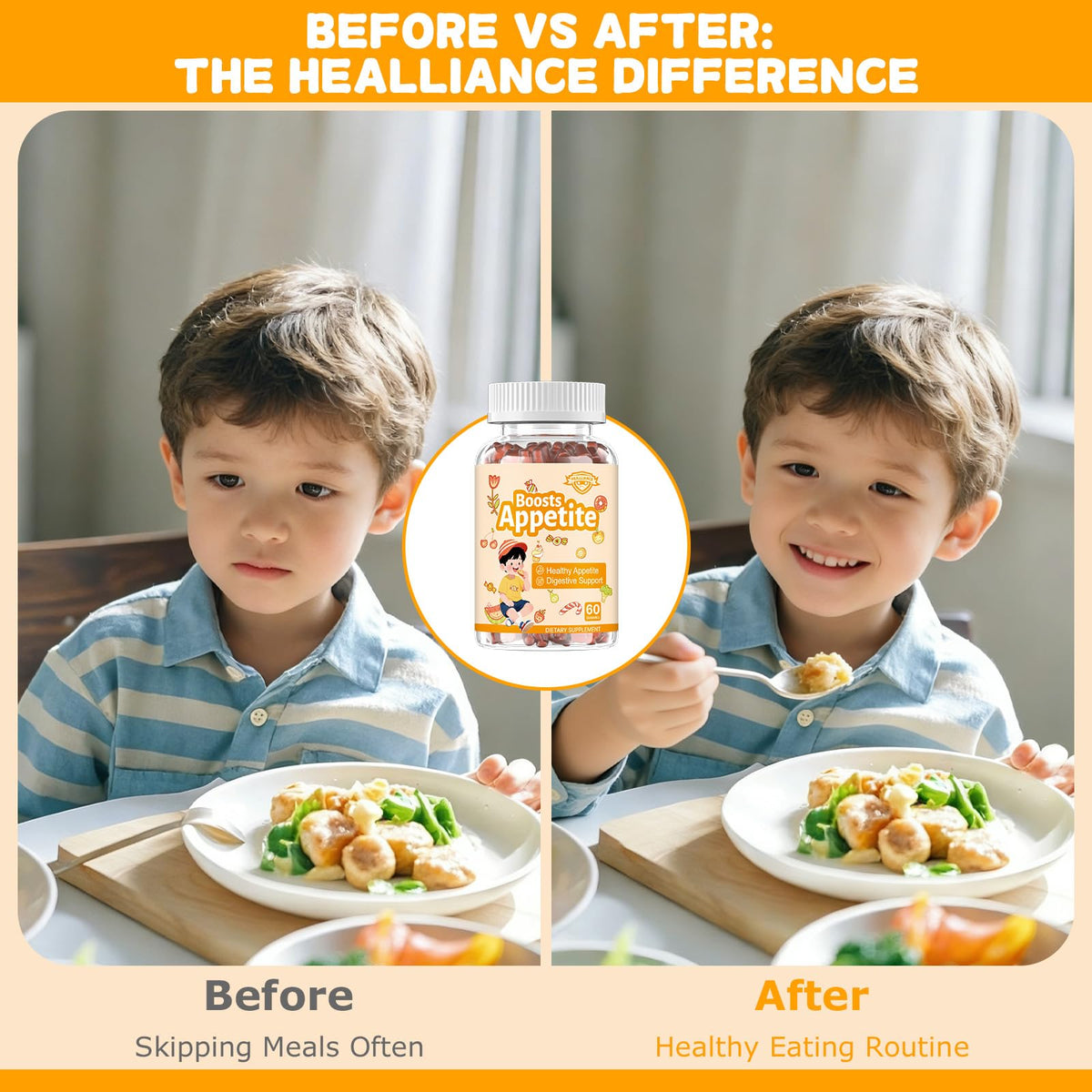Gummies Healliance pour l'appétit, présentation avec fruits