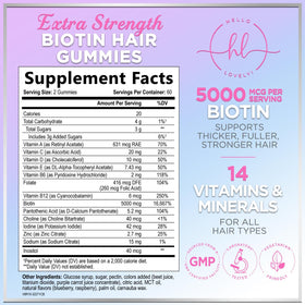 Gummies Hello Lovely! avec 5000 mcg de Biotine - packaging