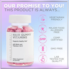 Gummies Hello Lovely! pour cheveux, vue latérale du pot