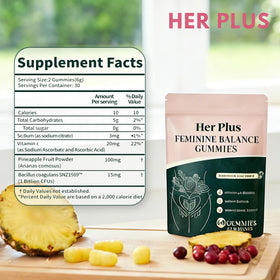 Gummies Her Plus Nutrition, emballage et dosage