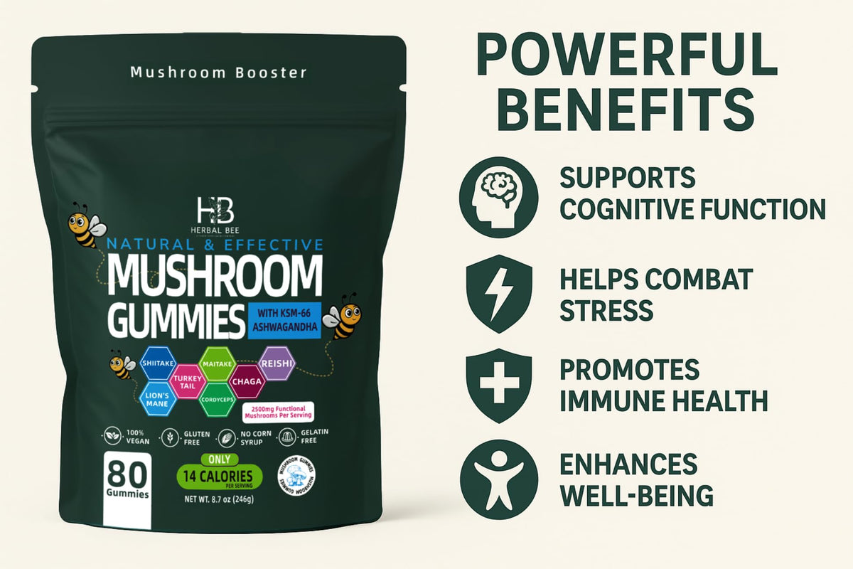 Gummies Herbal Bee, ambiance de bien-être avec des fruits et légumes