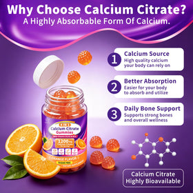 Gummies Herbance Calcium Citrate 1200mg avec vitamine D3 et K2