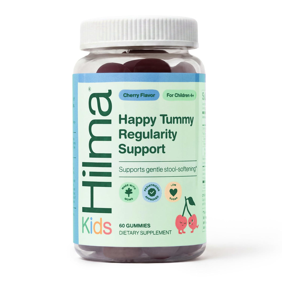 Gummies Hilma Happy Tummy cerise, pot de 60 gummies