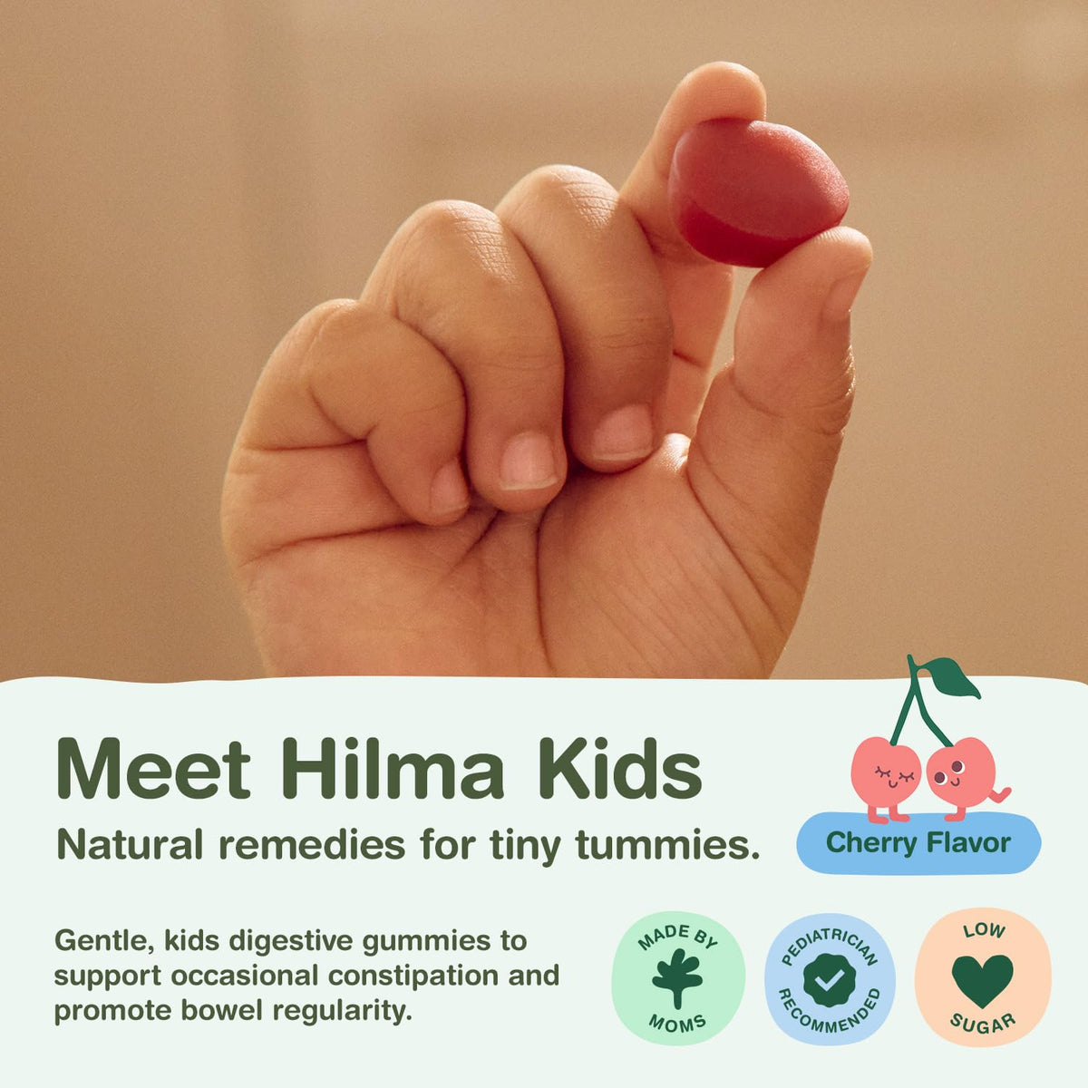 Gummies Hilma Happy Tummy cerise, vue de côté