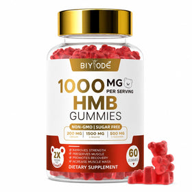 Gummies HMB BIYODE pour femmes 1000mg saveur fraise, vue de face