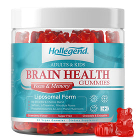 Gummies HOLLEGEND à la choline en vue de face, emballage naturel