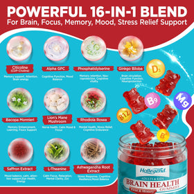 Gummies HOLLEGEND à la choline, étiquette avec informations nutritionnelles