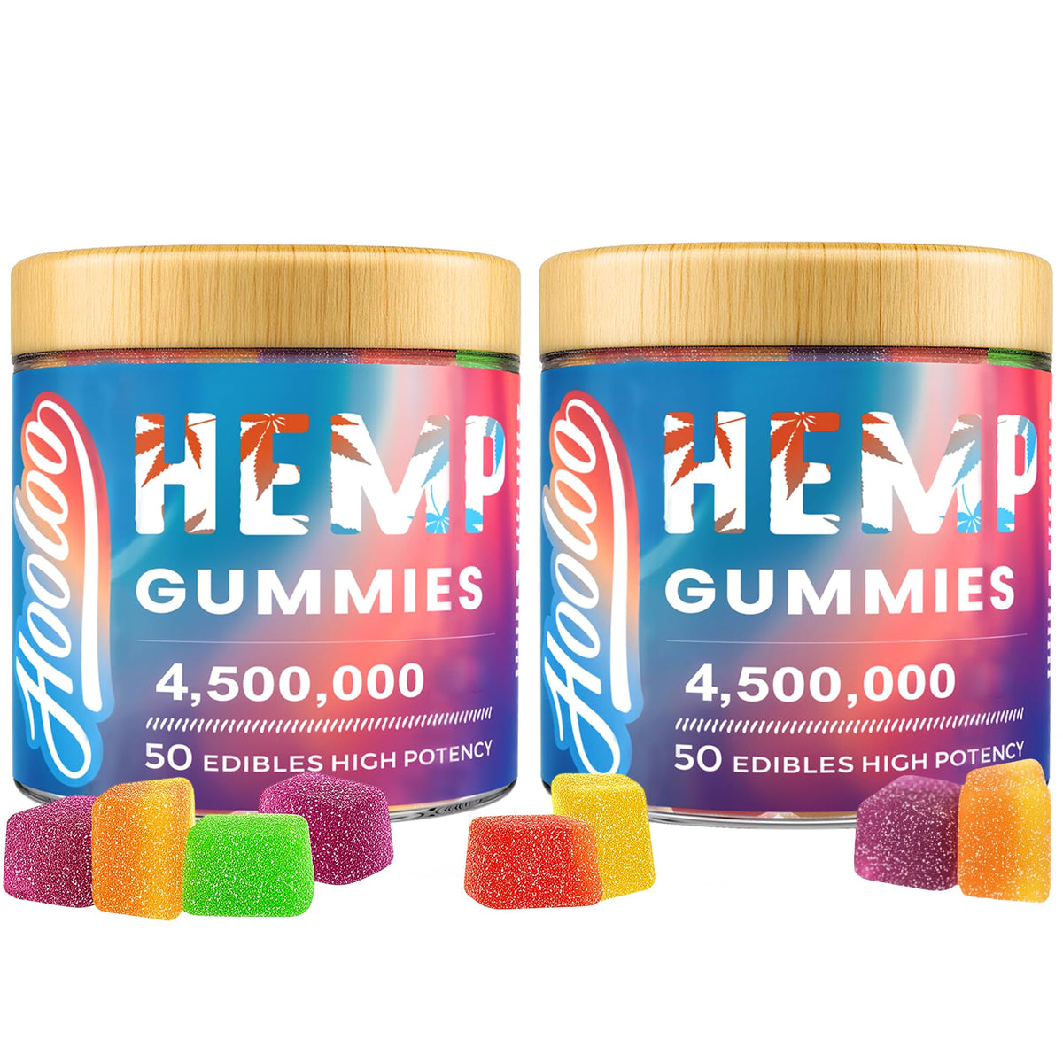 Gummies HOOLOO au chanvre en cubes de 640g, saveurs fruitées