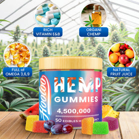 Gummies HOOLOO au chanvre, saveur agrumes, en gros plan