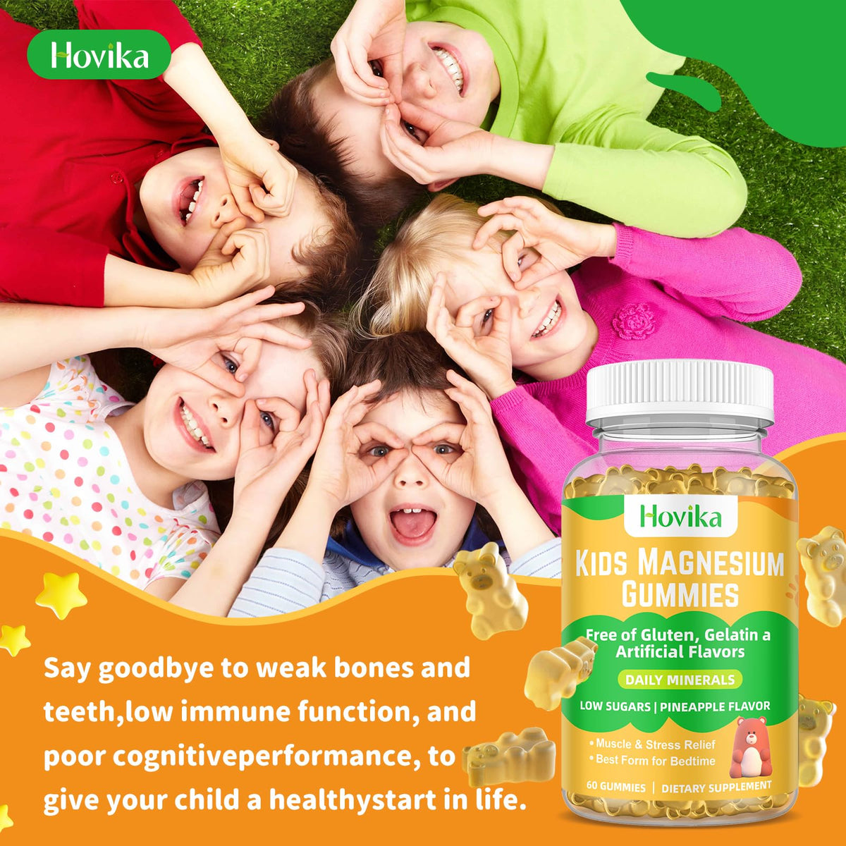 Gummies Hovika, présentation dans un bol avec fruits frais