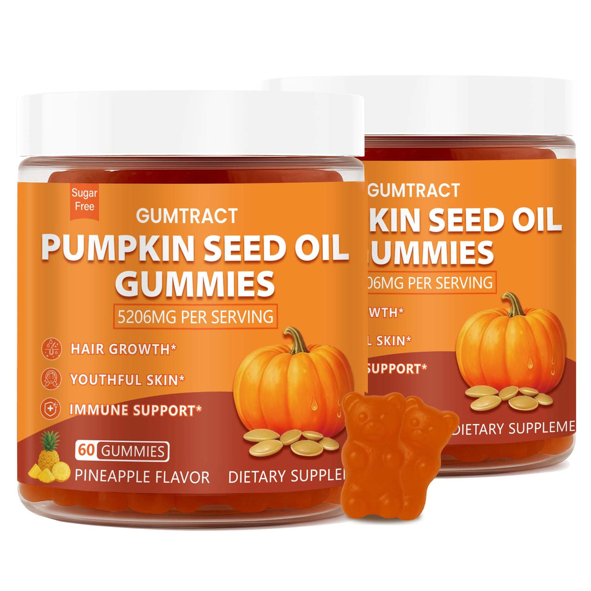 Gummies Huile de Graines de Citrouille GUMTRACT devant l'emballage