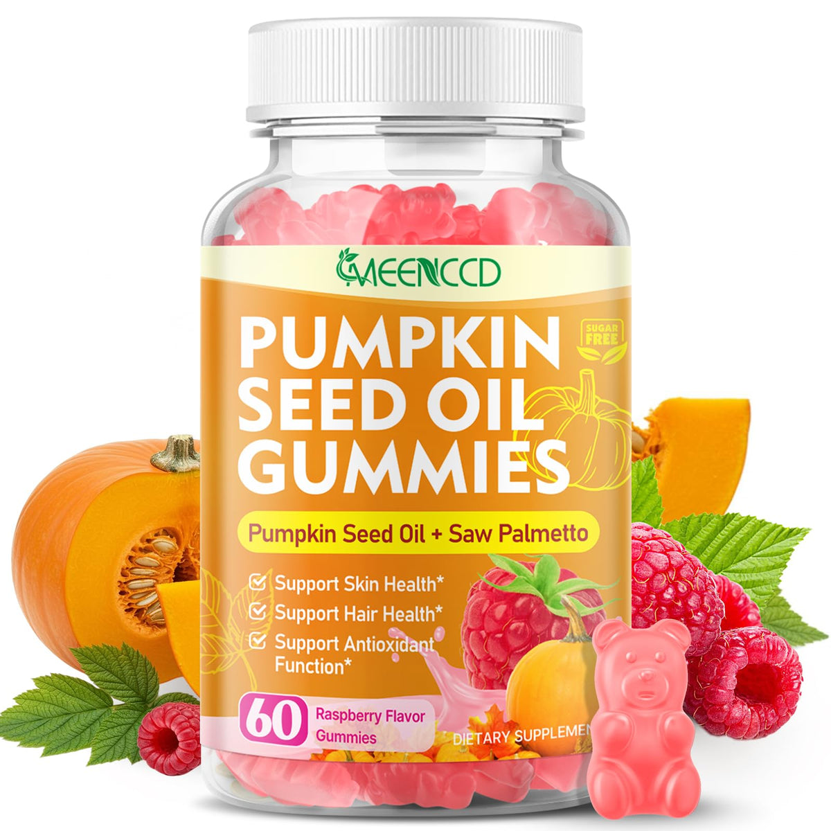 Gummies Huile de Pépin de Citrouille MEENCCD 200g face avant