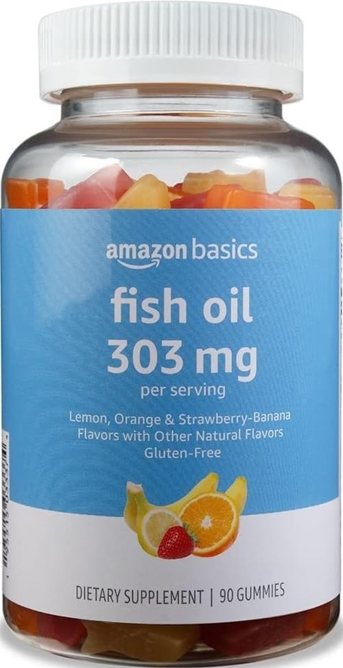 Gummies Huile de Poisson Basics 90 gummies saveurs citron, orange et banane-fraise