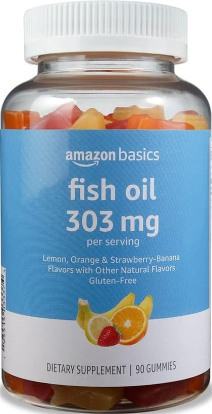 Gummies Huile de Poisson Basics 90 gummies saveurs citron, orange et banane-fraise