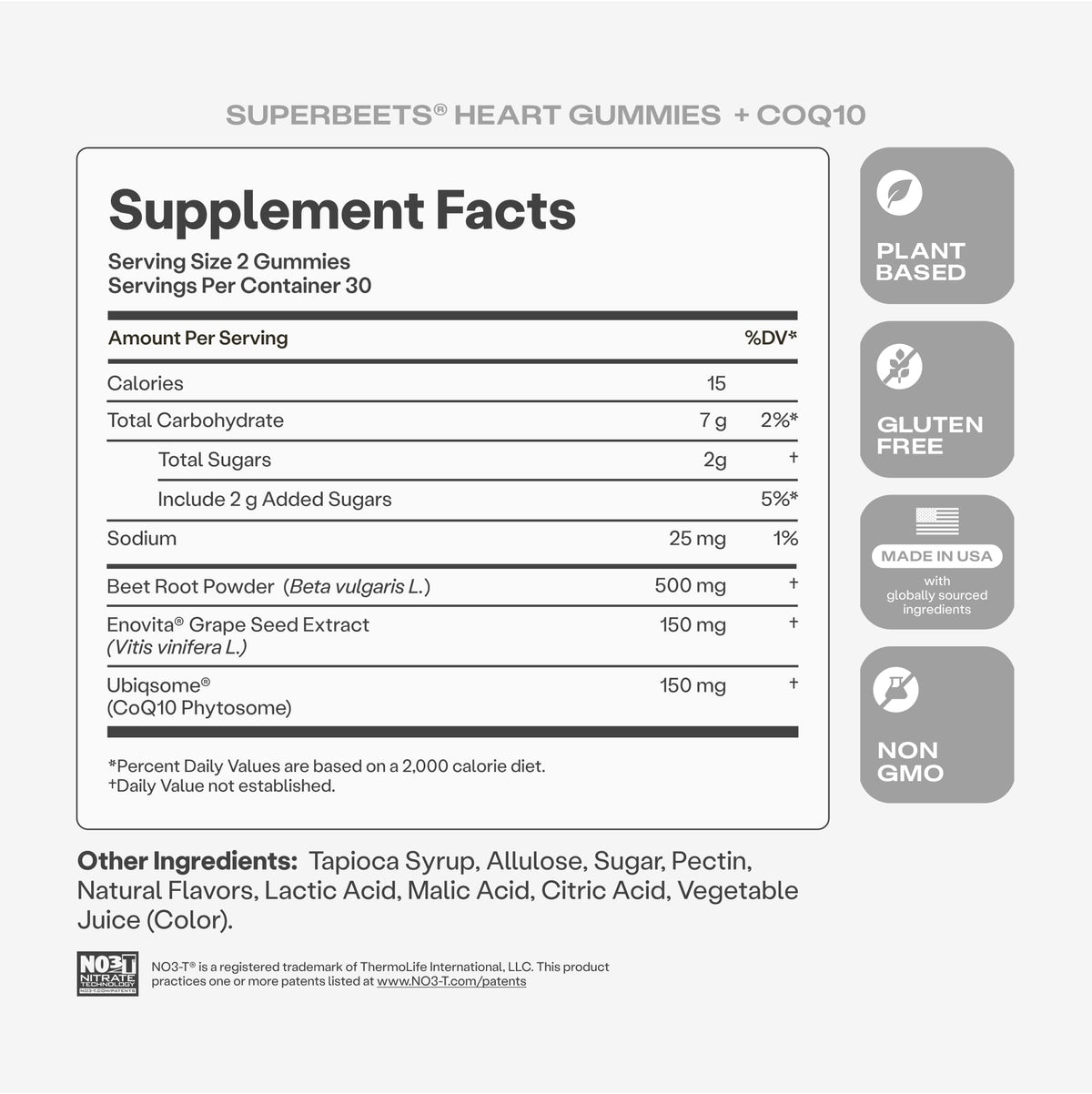 Gummies HumanN SuperBeets 3-en-1 sur un fond neutre