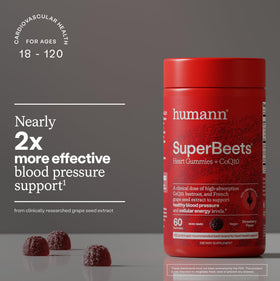 Gummies HumanN SuperBeets 3-en-1 sur une table