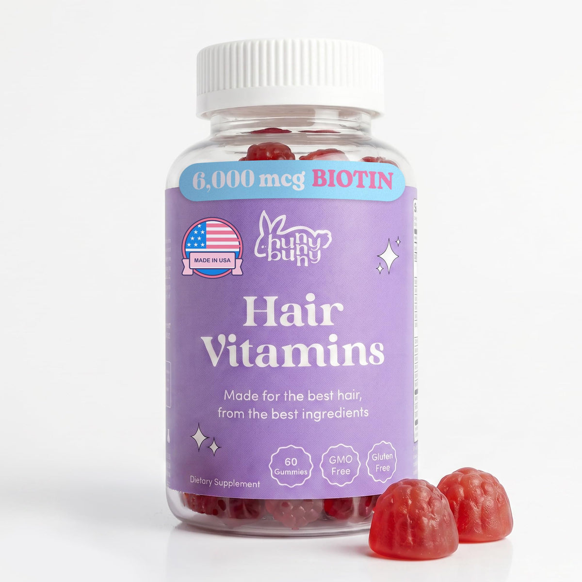 Gummies Hunny Bunny pour cheveux et peau, vue de face