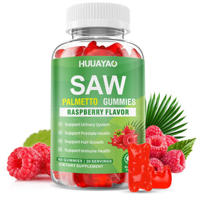 Gummies HUUAYAO au Saw Palmetto en vue de face avec emballage