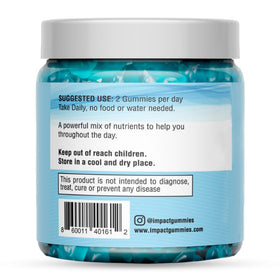 Gummies IMPACT, vue de l'arrière de l'emballage