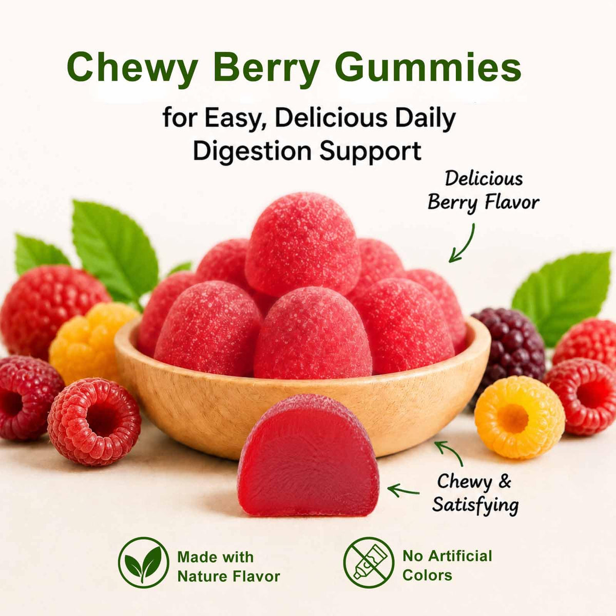 Gummies INFNTVITA sur une surface en bois