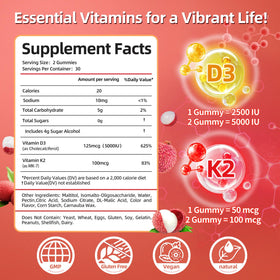 Gummies IRIDESICENT D3 K2 5000 IU vue de côté