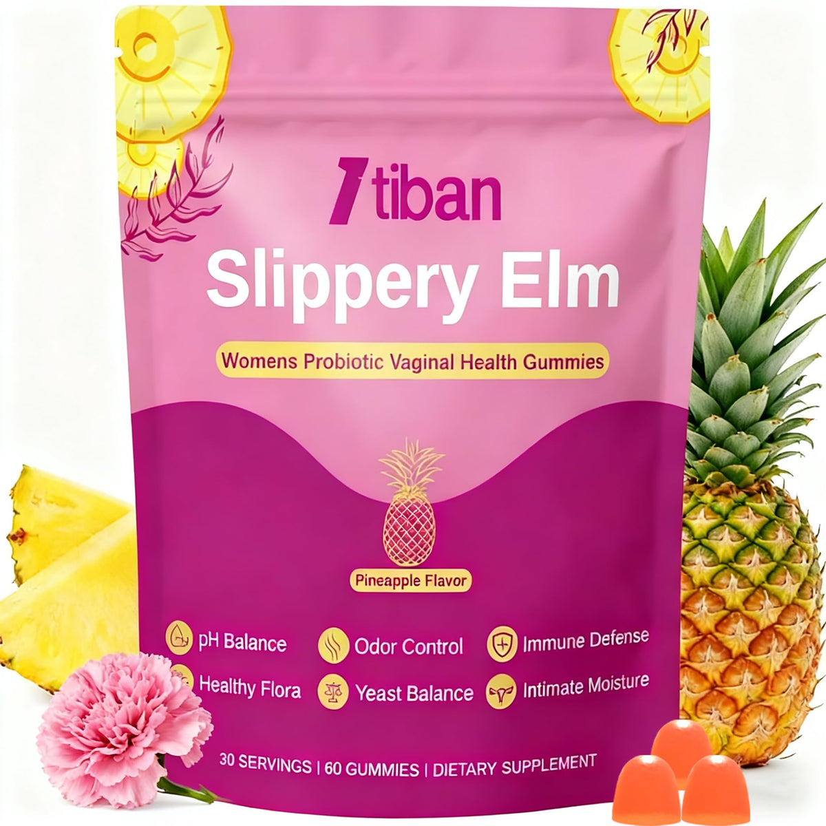 Gummies Itiban Femme 60 gélifiés au goût ananas, vue de face