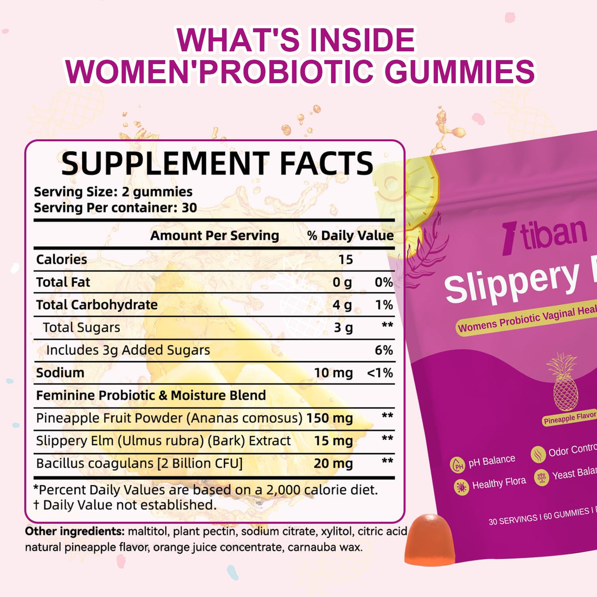 Gummies Itiban Femme avec Bacillus coagulans, vue de dessus