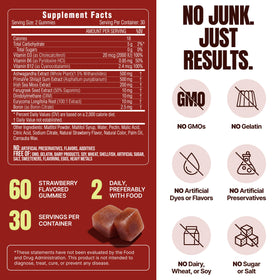 Gummies Jadee, étiquette avec liste des ingrédients