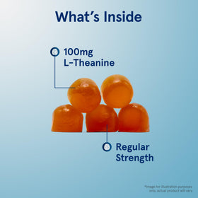 Gummies Jarrow Formulas Theanine 100 mg goût pomme sur une table